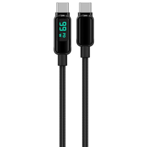 Lemontti Cablu Screen Digital Display Type-C la Type-C, Fast Charge, 100W, 2m, Negru [4]