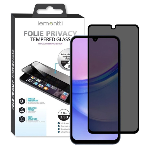 Lemontti Folie Sticla Privacy Full Fit Samsung Galaxy A15 Negru [5]
