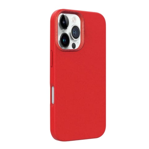Laptop, Tablete & Telefoane - Lemontti Husa Biodegradabila Multiple Color Wheat MagSafe iPhone 16 Pro Max Rosu