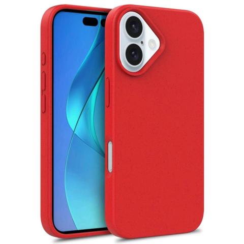 Laptop, Tablete & Telefoane - Lemontti Husa Biodegradabila Multiple Color Wheat MagSafe iPhone 16 Rosu