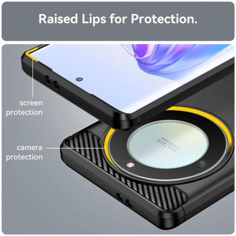 Lemontti Husa Carbon Case Flexible Honor Magic6 Lite Negru [4]