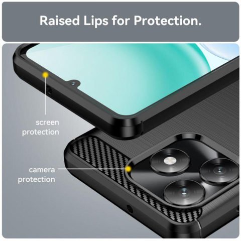 Laptop, Tablete & Telefoane - Lemontti Husa Carbon Case Flexible Honor X5c Plus Negru