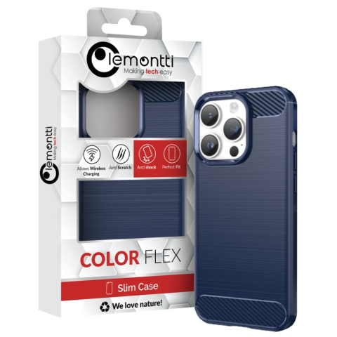 Lemontti Husa Carbon Case Flexible iPhone 14 Pro Albastru [6]