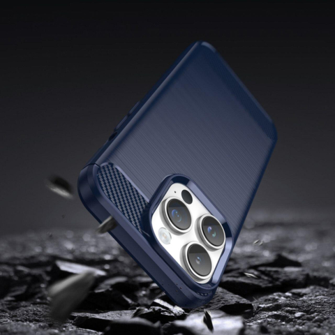 Lemontti Husa Carbon Case Flexible iPhone 14 Pro Albastru [1]