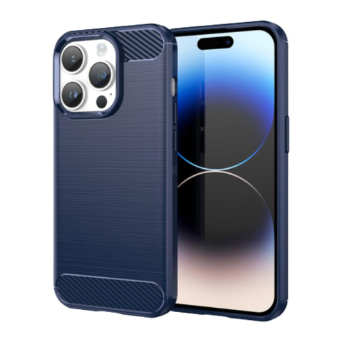 Lemontti Husa Carbon Case Flexible iPhone 14 Pro Albastru [5]