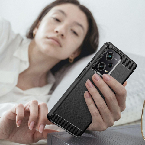 Lemontti Husa Carbon Case Flexible Xiaomi Redmi Note 12 Pro / Poco X5 Pro 5G Negru [3]