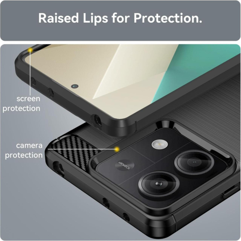 Laptop, Tablete & Telefoane - Lemontti Husa Carbon Case Flexible Xiaomi Redmi Note 13 5G Negru