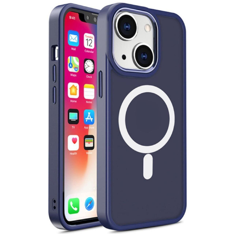 Laptop, Tablete & Telefoane - Lemontti Husa Color Matte MagSafe iPhone 15 Albastru
