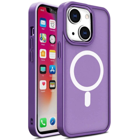 Laptop, Tablete & Telefoane - Lemontti Husa Color Matte MagSafe iPhone 15 Mov