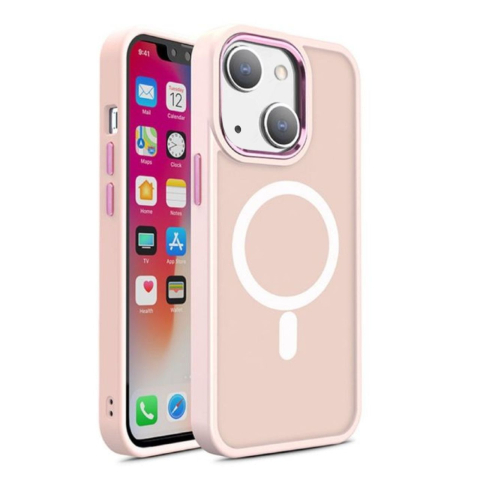 Laptop, Tablete & Telefoane - Lemontti Husa Color Matte MagSafe iPhone 15 Plus Roz