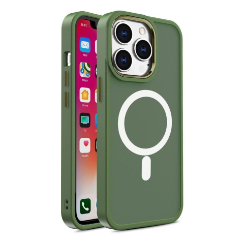 Laptop, Tablete & Telefoane - Lemontti Husa Color Matte MagSafe iPhone 15 Pro Max Verde