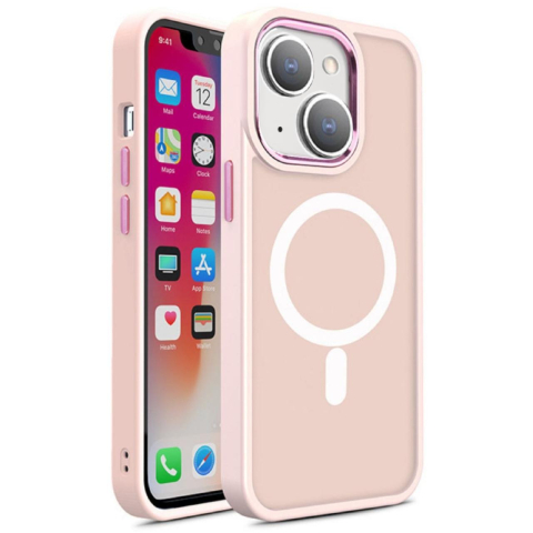 Laptop, Tablete & Telefoane - Lemontti Husa Color Matte MagSafe iPhone 15 Roz