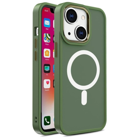 Laptop, Tablete & Telefoane - Lemontti Husa Color Matte MagSafe iPhone 15 Verde