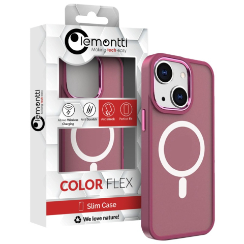 Lemontti Husa Color Matte MagSafe iPhone 15 Visiniu [1]