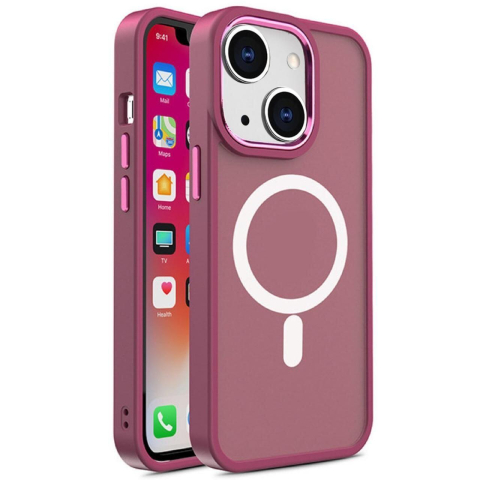 Laptop, Tablete & Telefoane - Lemontti Husa Color Matte MagSafe iPhone 15 Visiniu