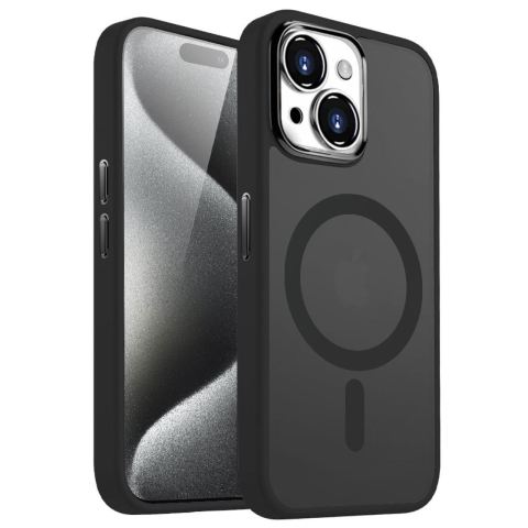 Laptop, Tablete & Telefoane - Lemontti Husa Guardian Magsafe iPhone 15 Plus Transparent / Negru