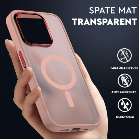 Laptop, Tablete & Telefoane - Lemontti Husa Guardian Magsafe iPhone 15 Plus Transparent / Roz