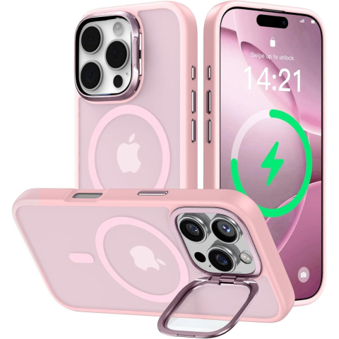 Laptop, Tablete & Telefoane - Lemontti Husa Hybrid MagSafe iPhone 16 Pro Max Roz