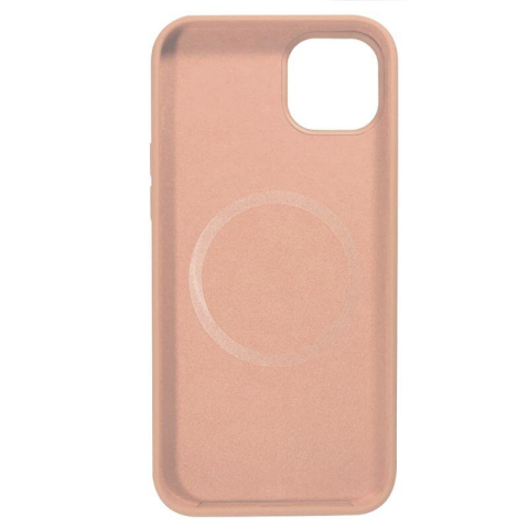 Laptop, Tablete & Telefoane - Lemontti Husa Liquid Silicon MagCharge iPhone 14 Coral (protectie 360°, material fin, captusit cu microfibra)