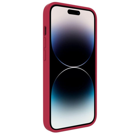 Laptop, Tablete & Telefoane - Lemontti Husa Liquid Silicon MagCharge iPhone 14 Pro Roze (protectie 360°, material fin, captusit cu microfibra)