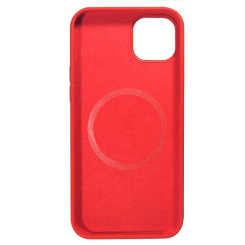 Lemontti Husa Liquid Silicon MagCharge iPhone 14 Rosu (protectie 360°, material fin, captusit cu microfibra) [1]