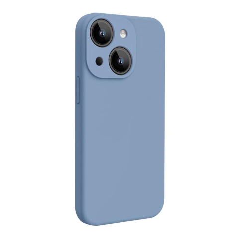 Laptop, Tablete & Telefoane - Lemontti Husa Liquid Silicon MagCharge iPhone 15 Albastru (protectie 360°, material fin, captusit cu microfibra)
