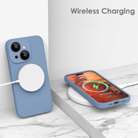 Lemontti Husa Liquid Silicon MagCharge iPhone 15 Plus Albastru (protectie 360°, material fin, captusit cu microfibra) [3]