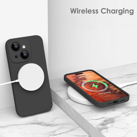 Lemontti Husa Liquid Silicon MagCharge iPhone 15 Plus Negru (protectie 360°, material fin, captusit cu microfibra) [4]