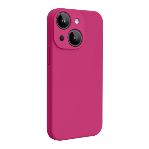 Laptop, Tablete & Telefoane - Lemontti Husa Liquid Silicon MagCharge iPhone 15 Plus Roze (protectie 360°, material fin, captusit cu microfibra)