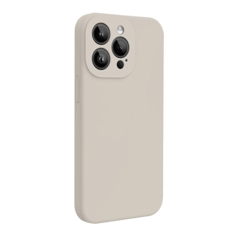 Lemontti Husa Liquid Silicon MagCharge iPhone 15 Pro Bej (protectie 360°, material fin, captusit cu microfibra) [3]