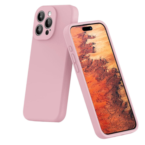 Lemontti Husa Liquid Silicon MagCharge iPhone 15 Pro Crem (protectie 360°, material fin, captusit cu microfibra) [1]