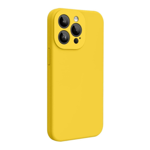 Lemontti Husa Liquid Silicon MagCharge iPhone 15 Pro Max Galben (protectie 360°, material fin, captusit cu microfibra) [3]
