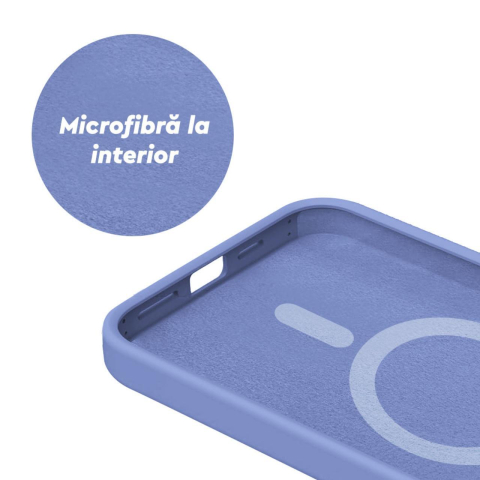Lemontti Husa Liquid Silicon MagCharge iPhone 15 Pro Max Lila (protectie 360°, material fin, captusit cu microfibra) [3]