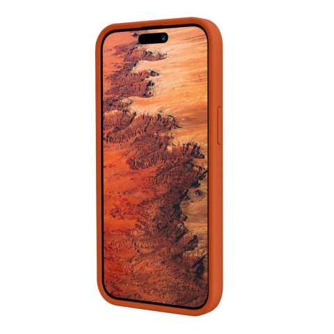 Laptop, Tablete & Telefoane - Lemontti Husa Liquid Silicon MagCharge iPhone 15 Pro Max Portocaliu (protectie 360°, material fin, captusit cu microfibra)