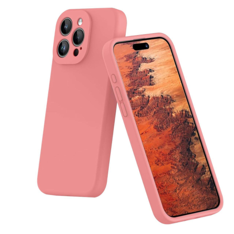 Lemontti Husa Liquid Silicon MagCharge iPhone 15 Pro Max Roz (protectie 360°, material fin, captusit cu microfibra) [2]