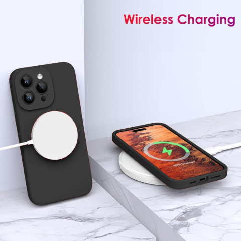 Lemontti Husa Liquid Silicon MagCharge iPhone 15 Pro Negru (protectie 360°, material fin, captusit cu microfibra) [3]
