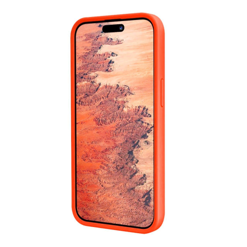 Lemontti Husa Liquid Silicon MagCharge iPhone 15 Pro Portocaliu Neon (protectie 360°, material fin, captusit cu microfibra) [1]