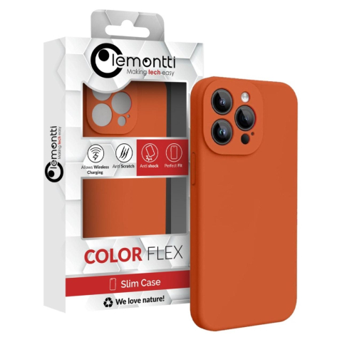 Lemontti Husa Liquid Silicon MagCharge iPhone 15 Pro Portocaliu (protectie 360°, material fin, captusit cu microfibra) [5]