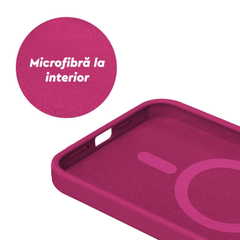 Lemontti Husa Liquid Silicon MagCharge iPhone 15 Pro Roze (protectie 360°, material fin, captusit cu microfibra) [3]