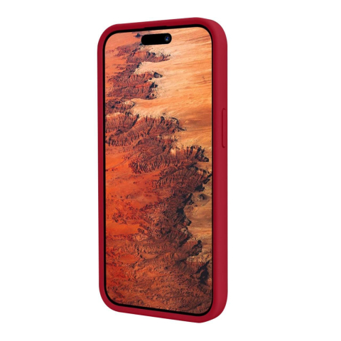 Laptop, Tablete & Telefoane - Lemontti Husa Liquid Silicon MagCharge iPhone 15 Pro Visiniu (protectie 360°, material fin, captusit cu microfibra)