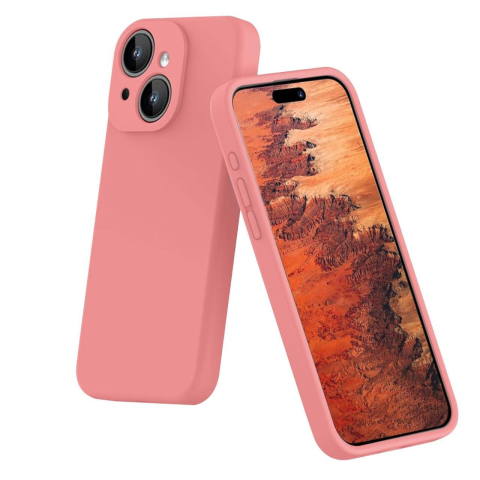 Lemontti Husa Liquid Silicon MagCharge iPhone 15 Roz (protectie 360°, material fin, captusit cu microfibra) [3]