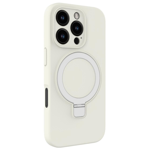 Lemontti Husa Liquid Silicon MagSafe iPhone 16 Pro, cu suport, Alb [1]