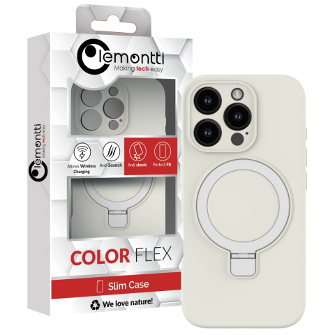 Lemontti Husa Liquid Silicon MagSafe iPhone 16 Pro, cu suport, Alb [3]