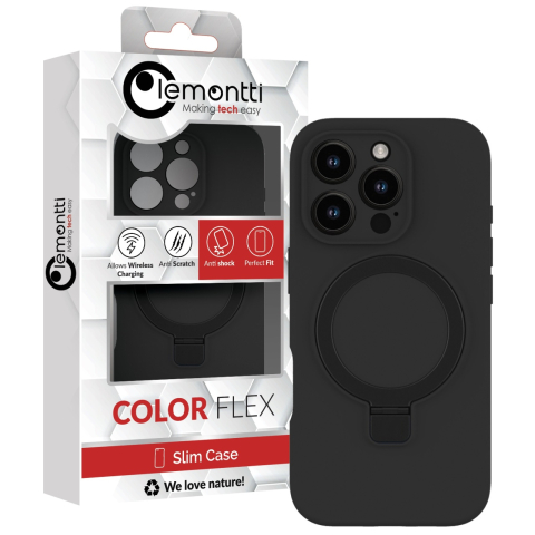 Lemontti Husa Liquid Silicon MagSafe iPhone 16 Pro, cu suport, Negru [3]