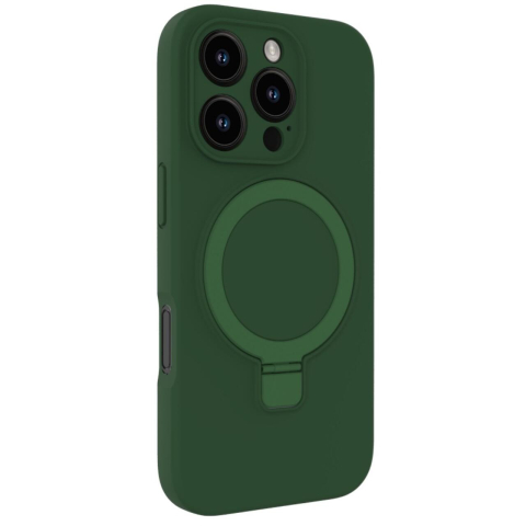Lemontti Husa Liquid Silicon MagSafe iPhone 16 Pro, cu suport, Verde [1]