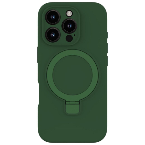 Lemontti Husa Liquid Silicon MagSafe iPhone 16 Pro Max, cu suport, Verde [1]