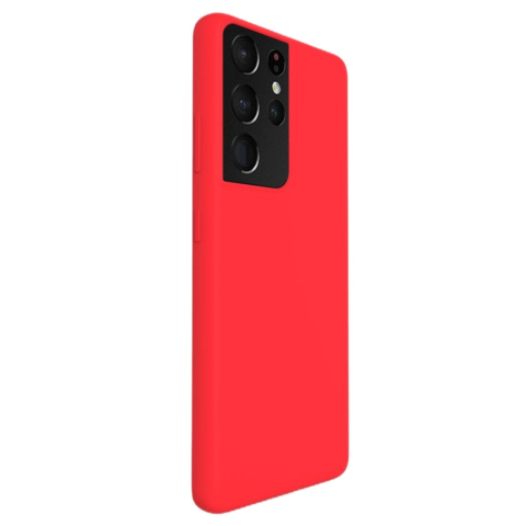 Lemontti Husa Liquid Silicon Samsung Galaxy S21 Ultra Red (protectie 360°, material fin, captusit cu microfibra) [4]