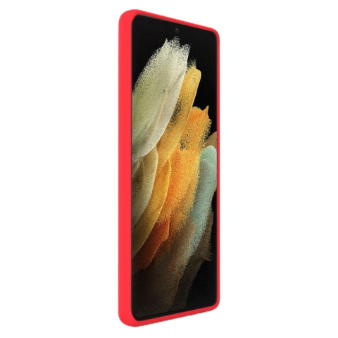 Lemontti Husa Liquid Silicon Samsung Galaxy S21 Ultra Red (protectie 360°, material fin, captusit cu microfibra) [3]