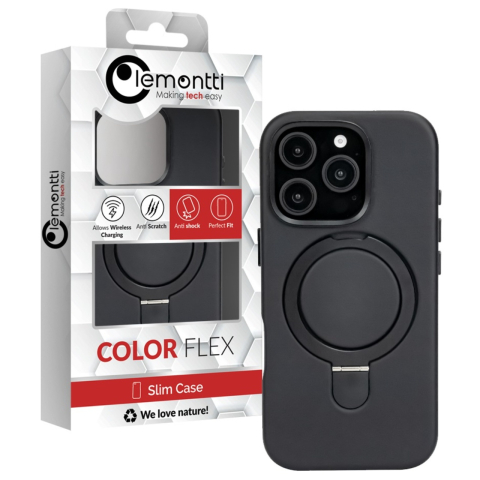 Lemontti Husa Piele MagSafe cu inel stand iPhone 16 Pro Max Negru [6]