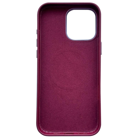 Lemontti Husa Piele MagSafe cu inel stand iPhone 16 Pro Visiniu [1]
